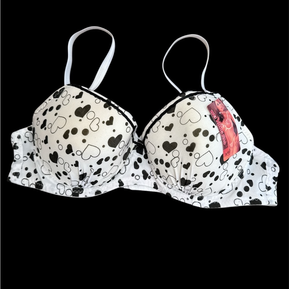 NWT Wei Nong Hao Black and White Bra  Size 30C - 32C